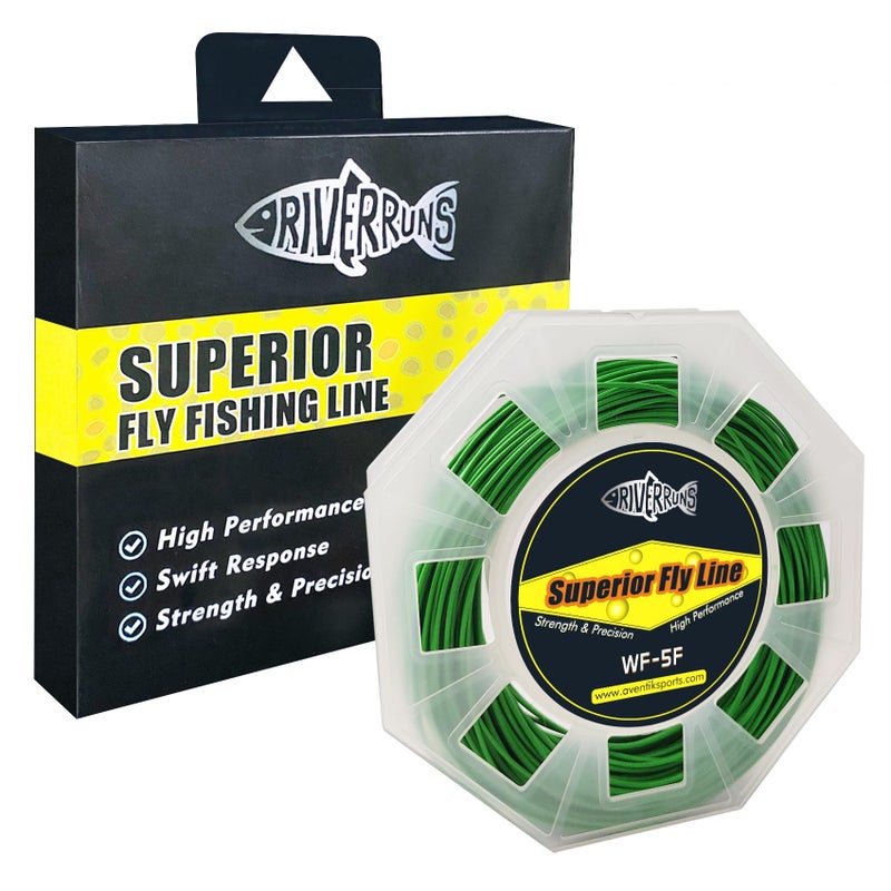 Riverruns Fly Fishing Floating Line with Welded Loop Weight Forward Fly Lines 85FT WF3 4 5 6 7 8F(Fruit Green - Image 1